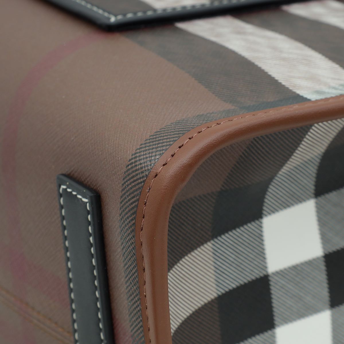 Burberry Dark Birch Brown Check Bio-based Medium Freya Tote Bag