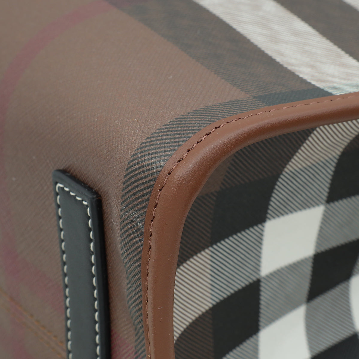 Burberry Dark Birch Brown Check Bio-based Medium Freya Tote Bag
