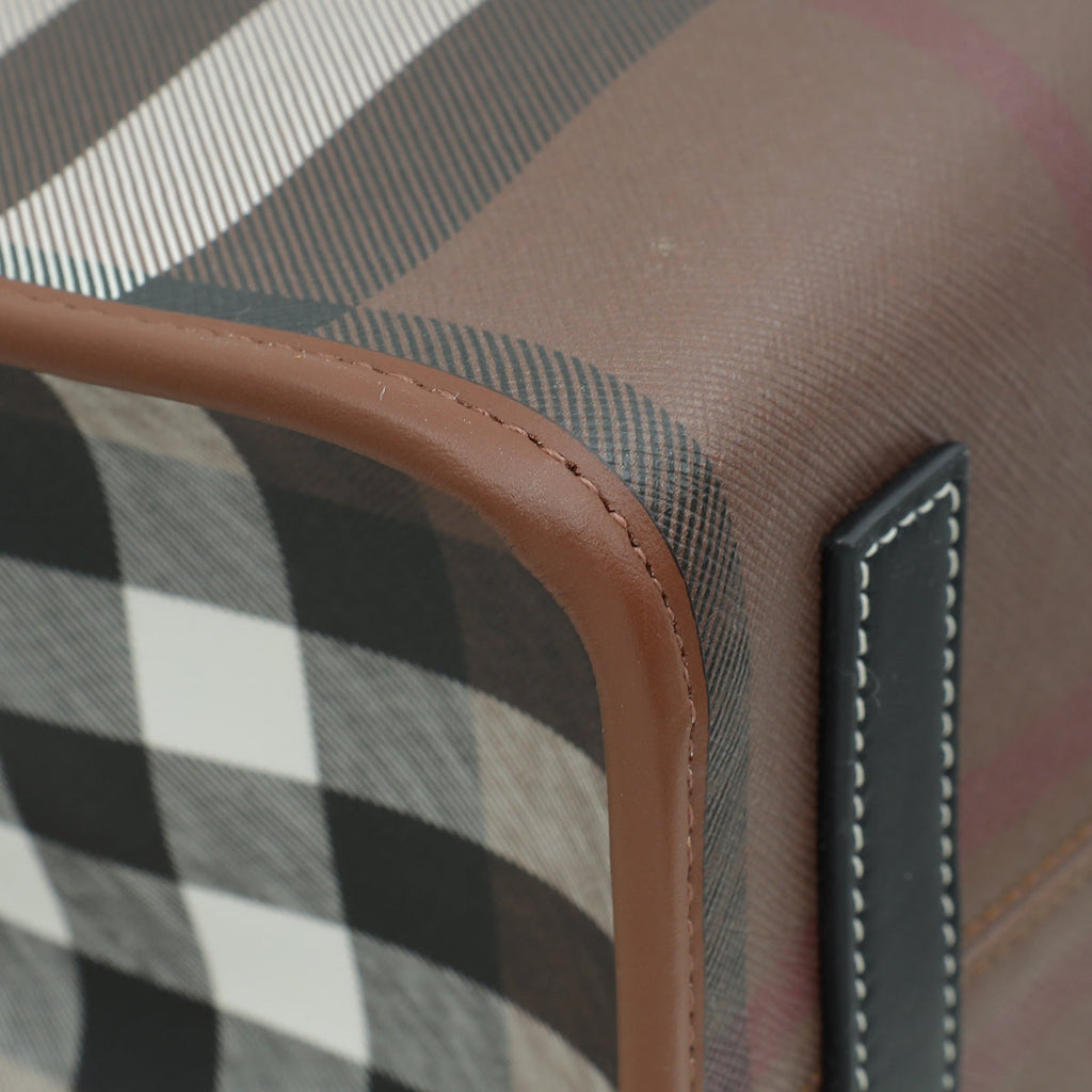 Burberry Dark Birch Brown Check Bio-based Medium Freya Tote Bag