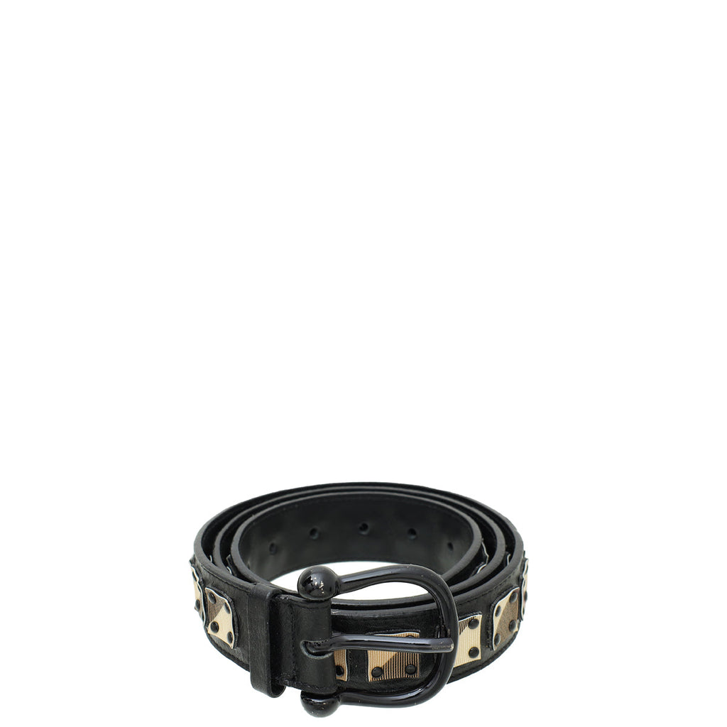 Burberry Black Vintage Check Buckle Belt 40