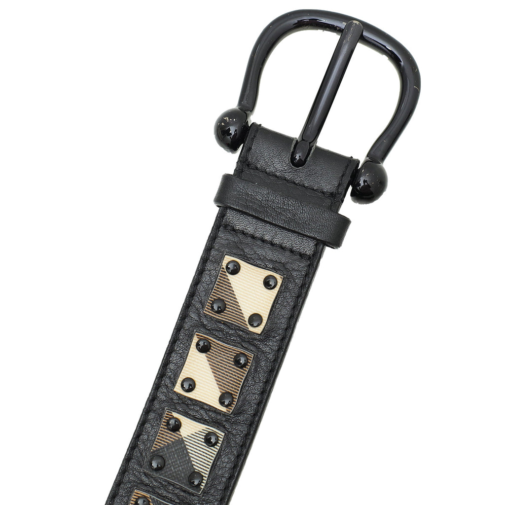 Burberry Black Vintage Check Buckle Belt 40