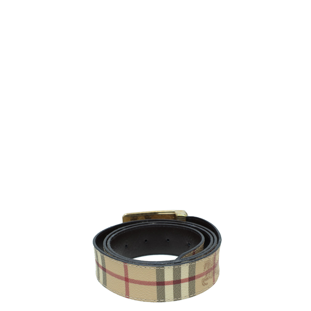 Burberry Archive Beige Reversible Haymarket Check Buckle Belt 40