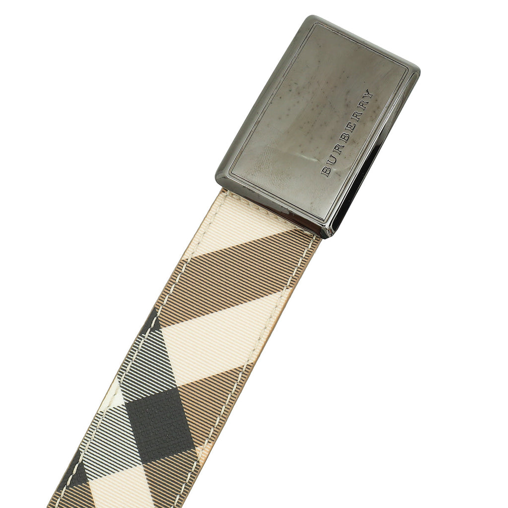 Burberry Beige Multicolor Nova Check Belt 44