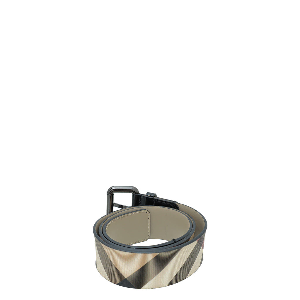 Burberry Bicolor Haymarket 40mm Belt 34