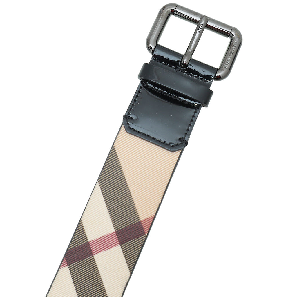 Burberry Bicolor Haymarket 40mm Belt 34