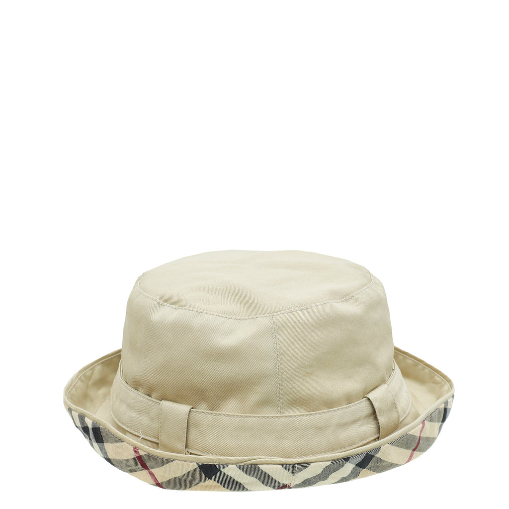 Burberry Beige Buckle Bucket Hat