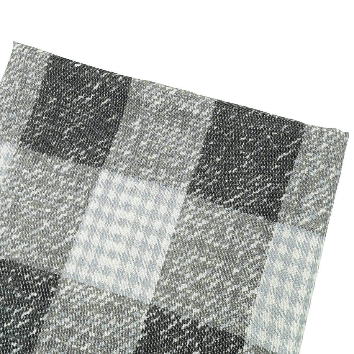 Burberry Gray Houndstooth Check Print Fringe Scarf