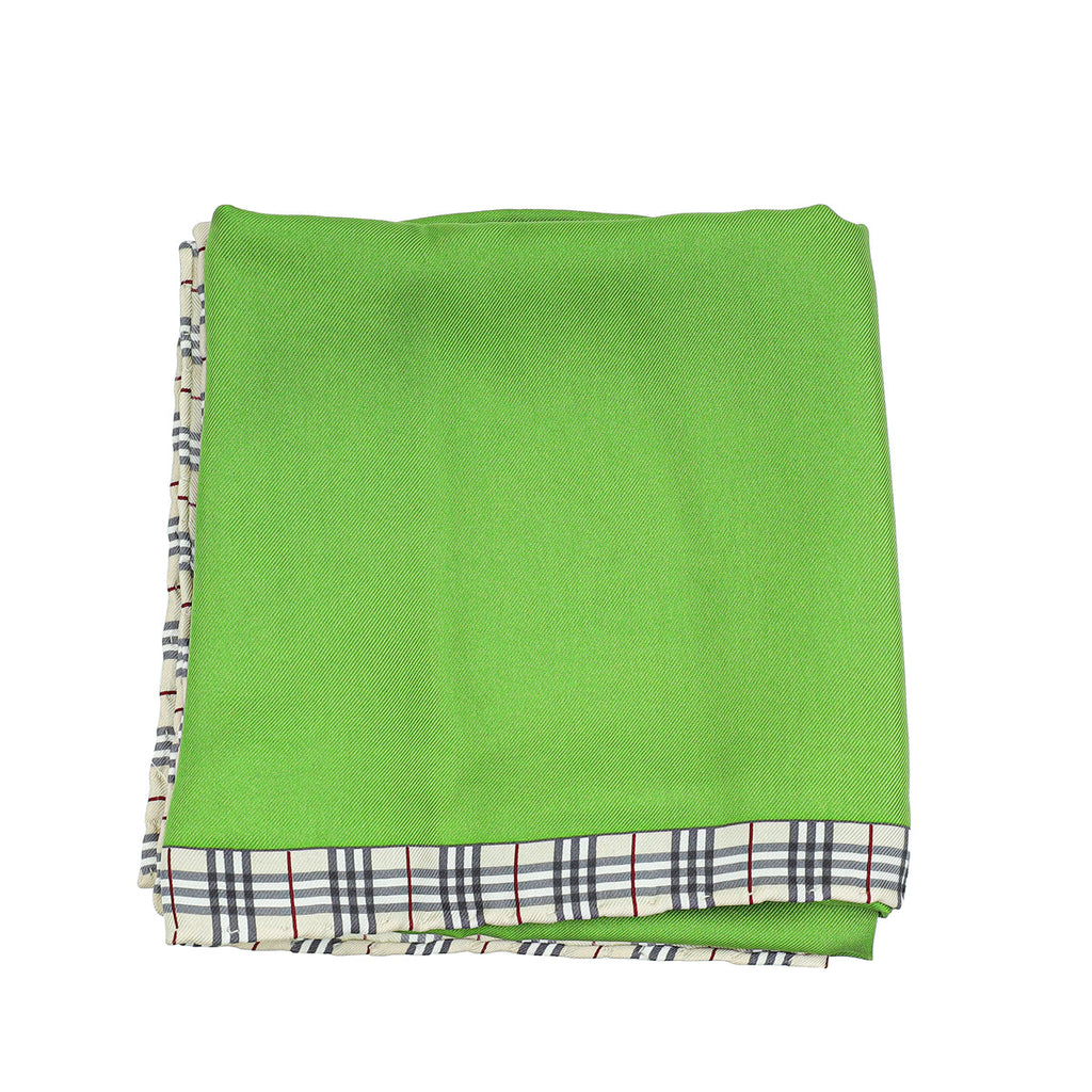 Burberry Green Nova Check Silk Scarf
