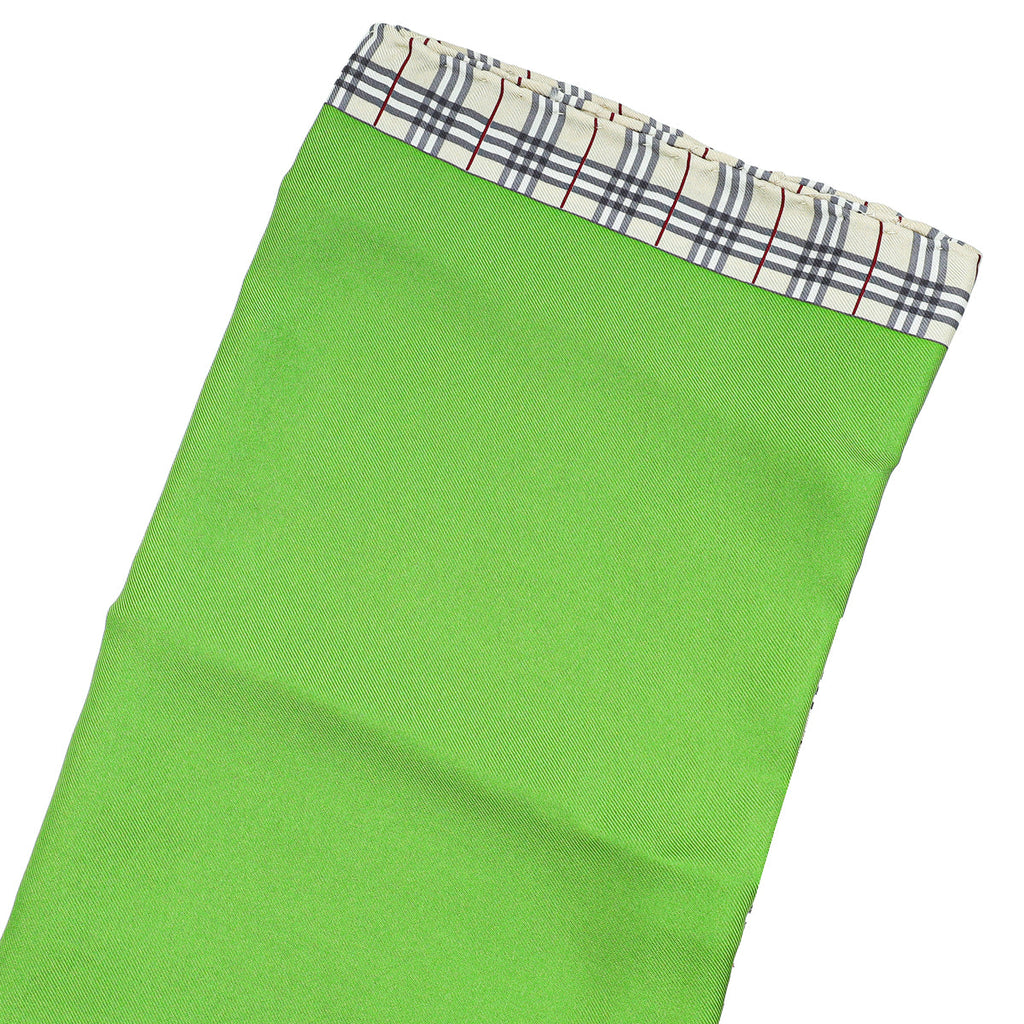 Burberry Green Nova Check Silk Scarf