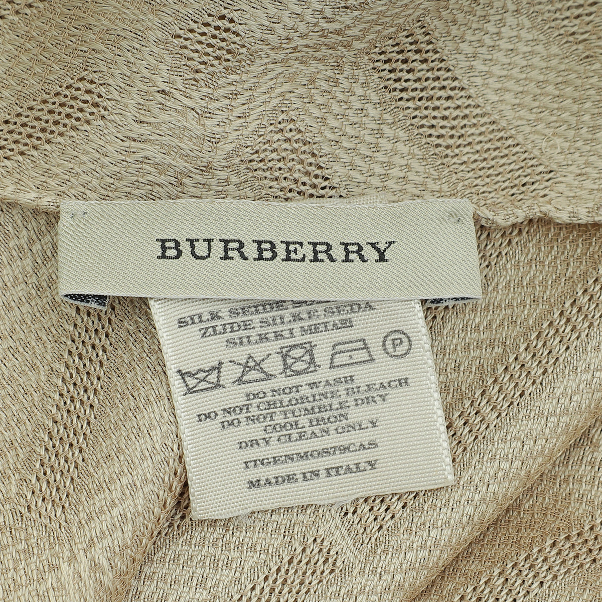 Burberry Champagne Silk Scarf