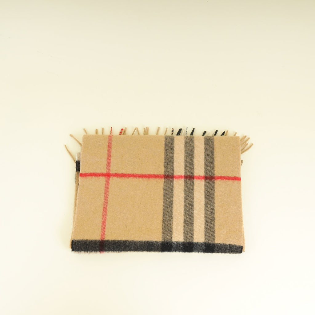 Burberry Archive Beige Check Cashmere Scarf w/ Initials JFK
