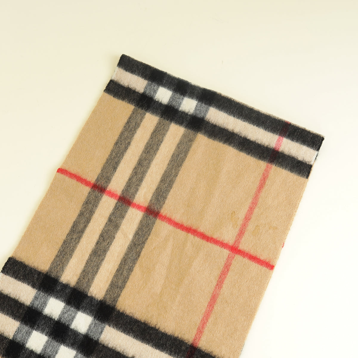 Burberry Archive Beige Check Cashmere Scarf w/ Initials JFK