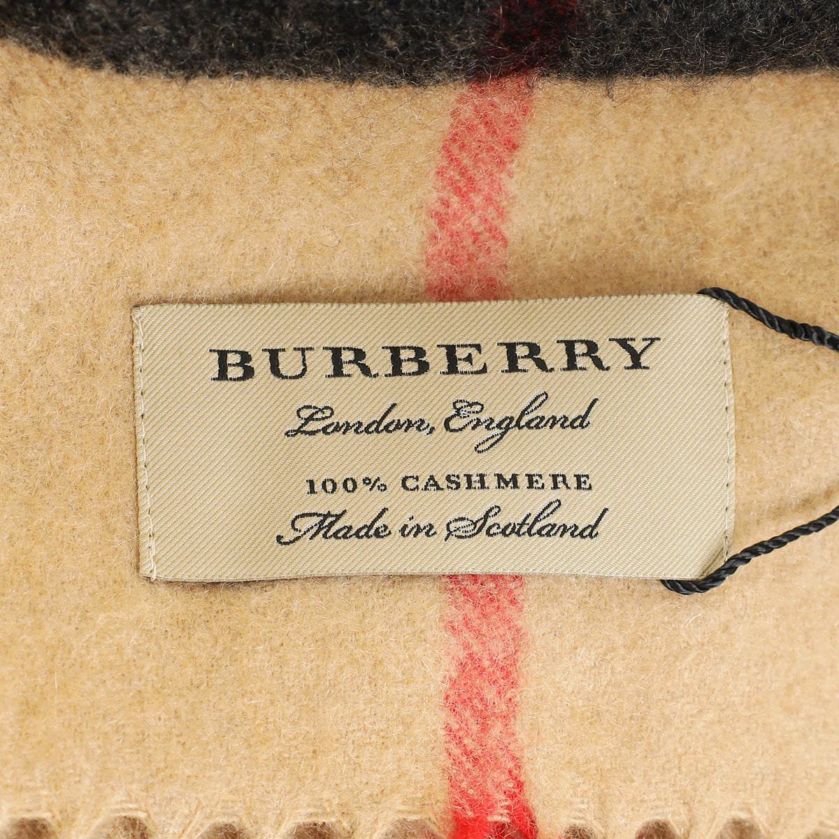Burberry Archive Beige Check Cashmere Scarf w/ Initials JFK