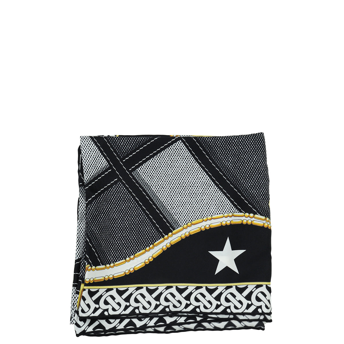 Burberry Tricolor Deer Print Square Silk Scarf