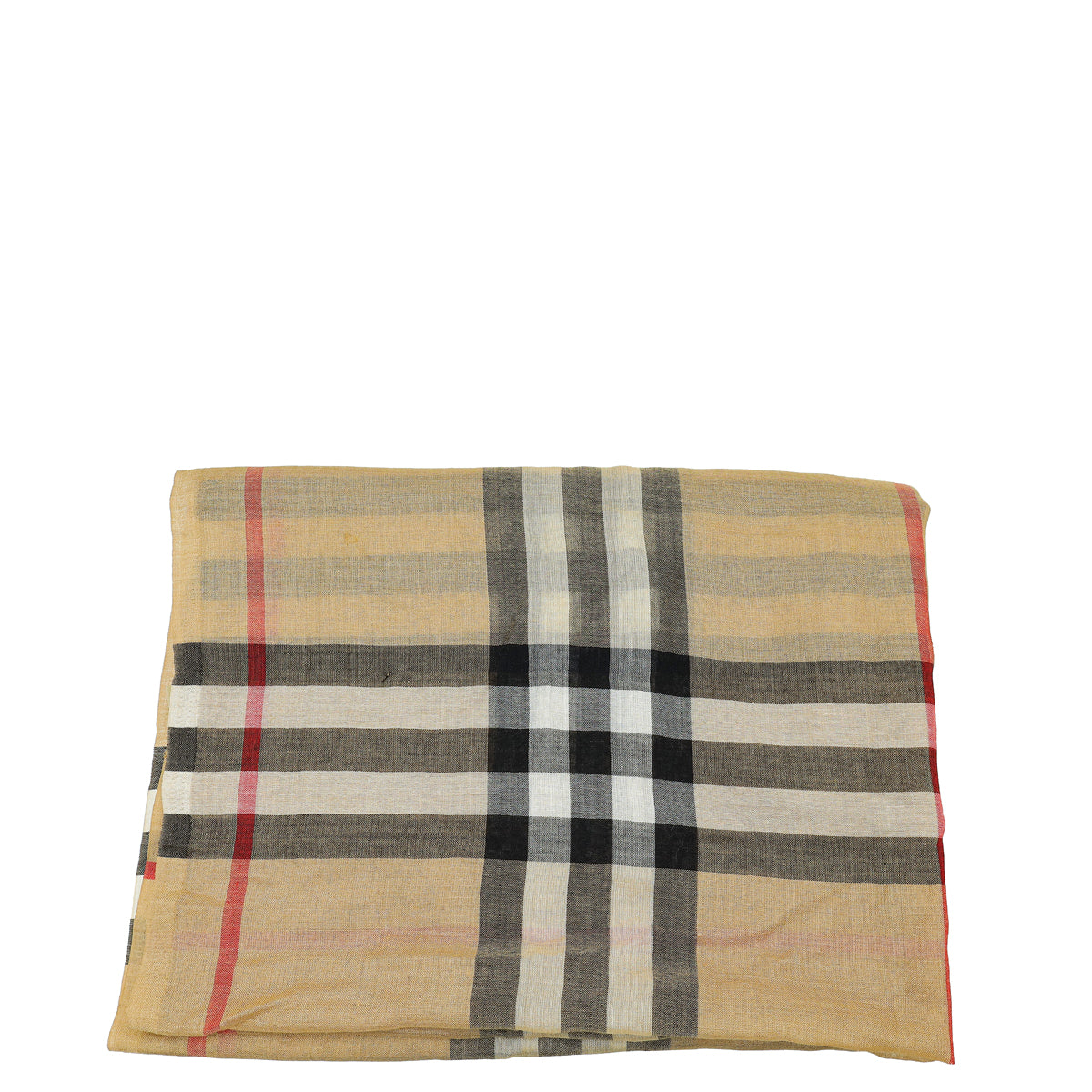 Burberry Brown Multicolor House Check Gauze Silk Wool  Scarf