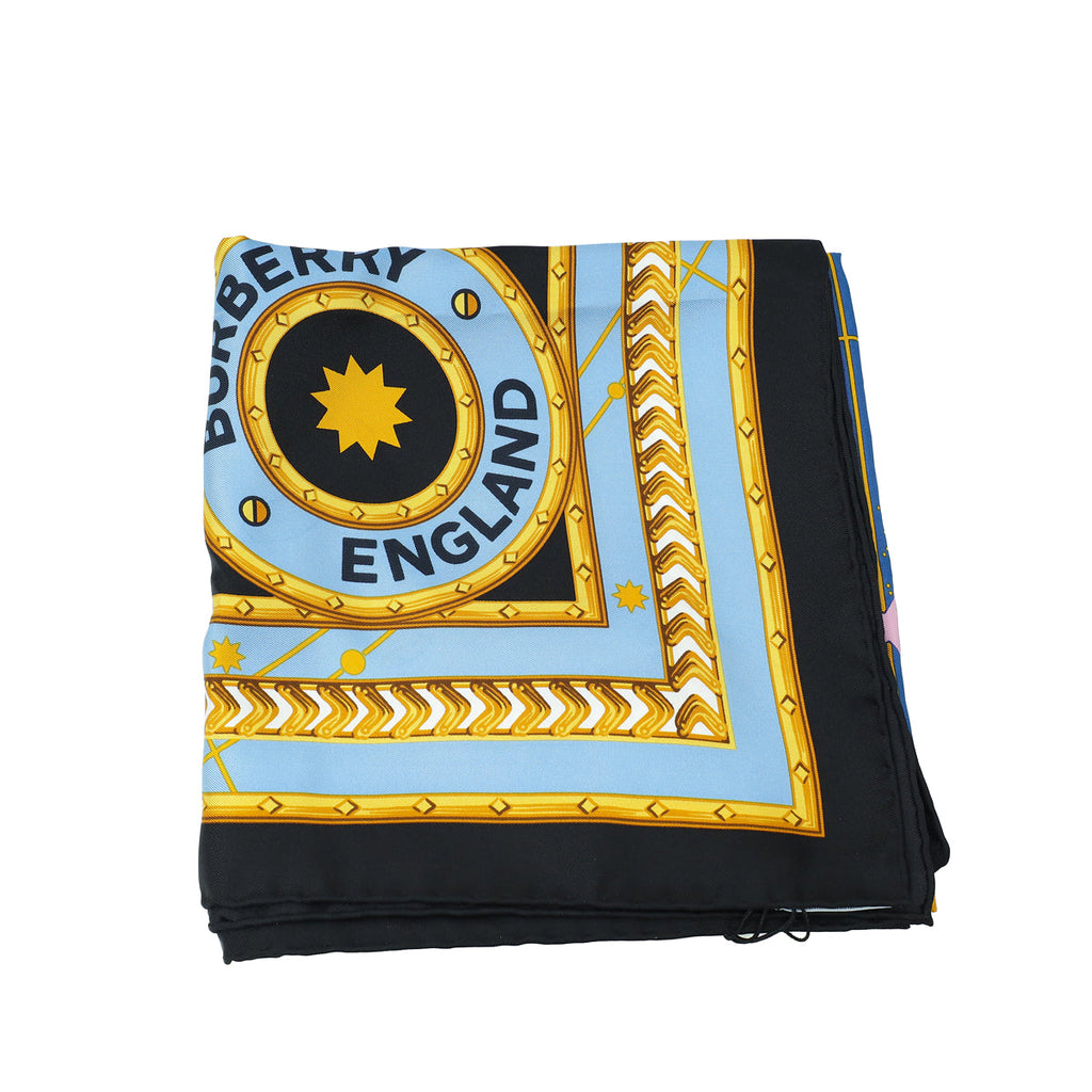 Burberry Multicolor Astrological Print Silk Square Scarf