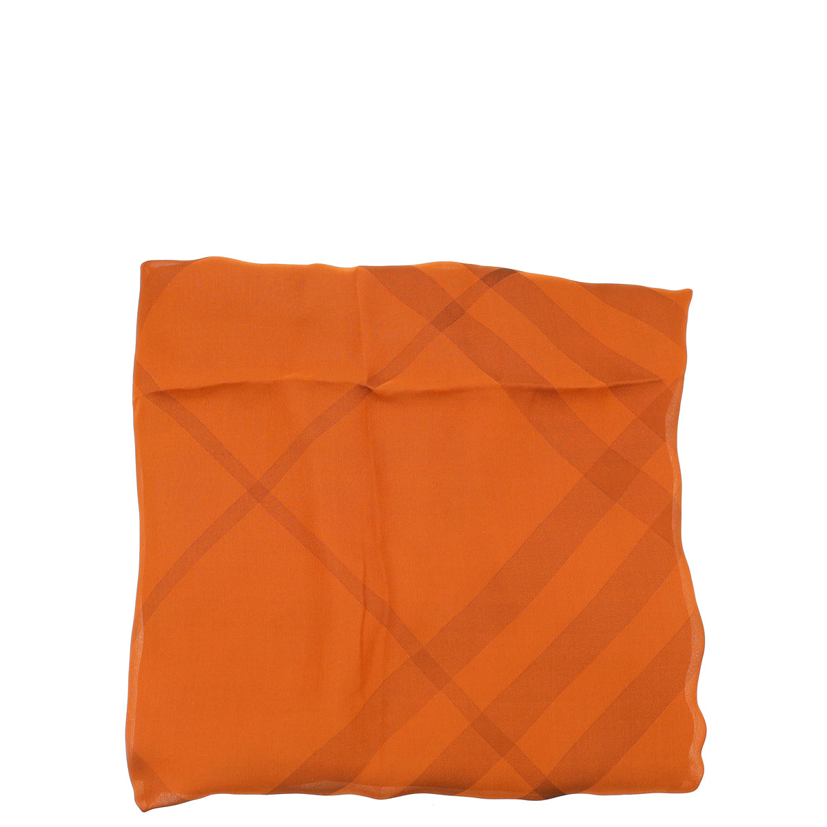 Burberry Burnt Orange Giant Check Chiffon Scarf