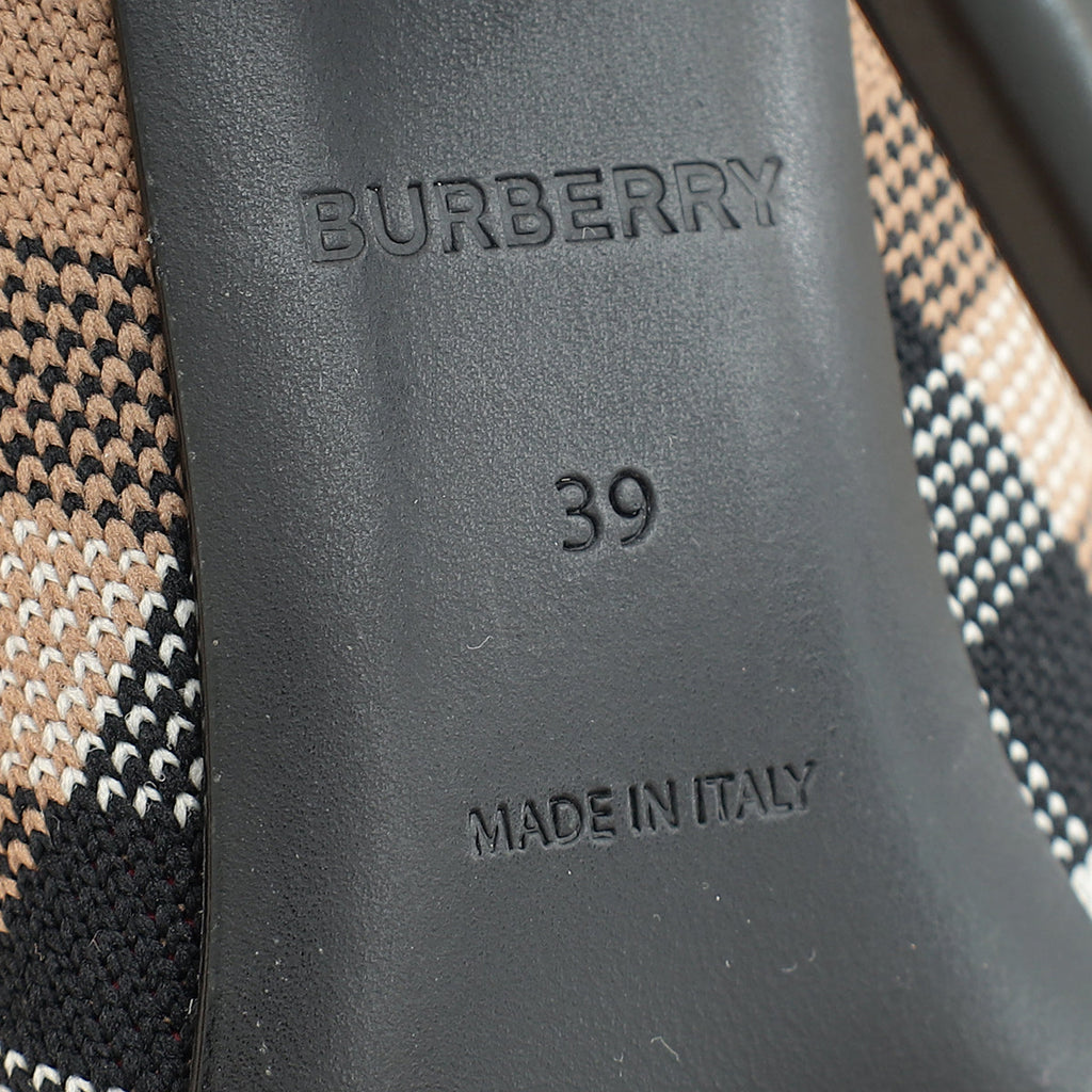 Burberry Bicolor Knit Check Dolman Sock Boots 39