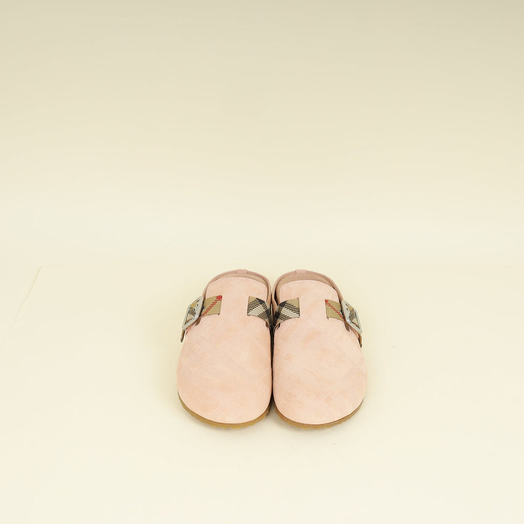 Burberry Bicolor Check Urchin Clogs 40