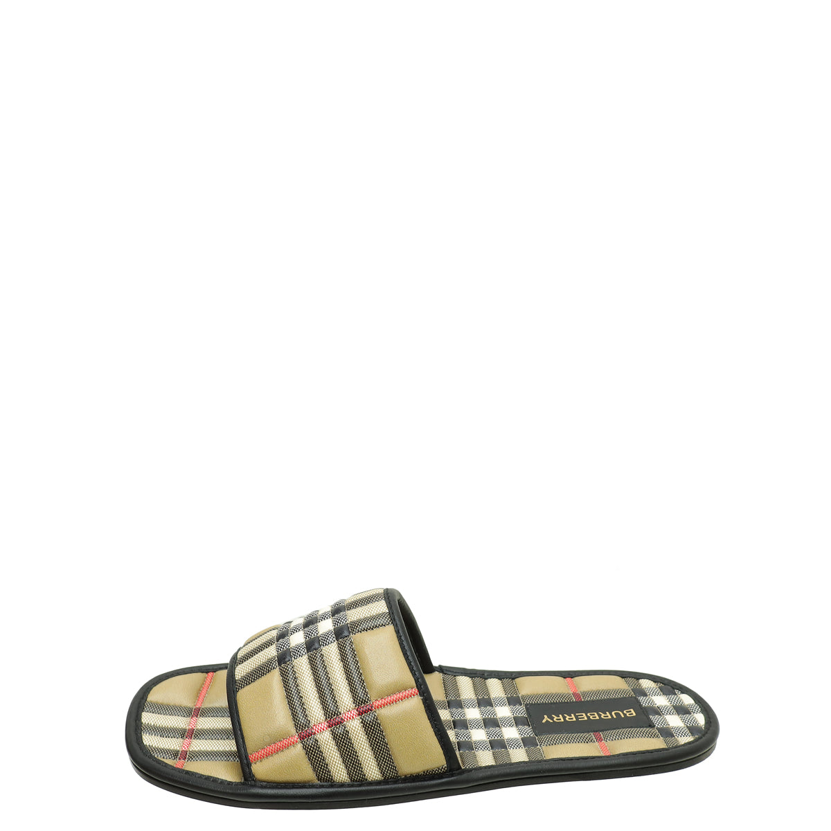 Burberry Archive Beige Quilted Alixa Flat Slide Sandals 36