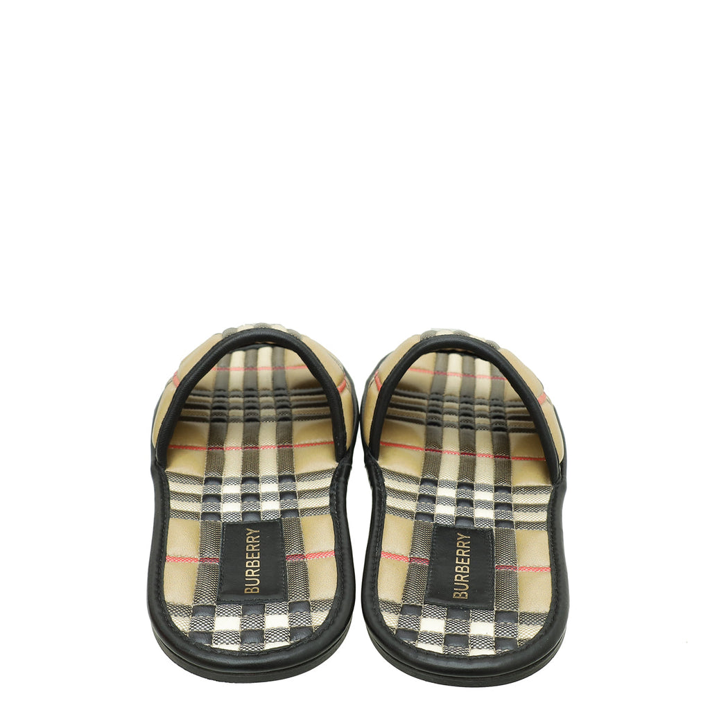 Burberry Archive Beige Quilted Alixa Flat Slide Sandals 36