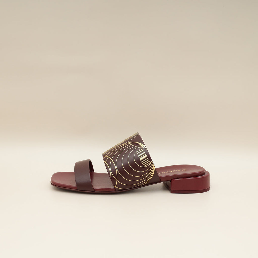 Burberry Dark Maroon Myla Sandals 37.5
