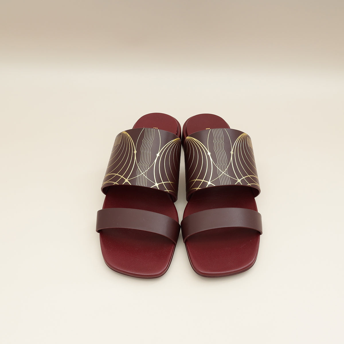 Burberry Dark Maroon Myla Sandals 37.5