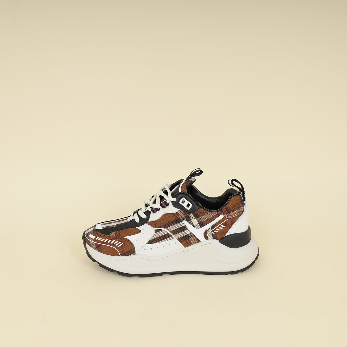 Burberry Dark Brich Brown Vintage Check Sean Sneakers 37