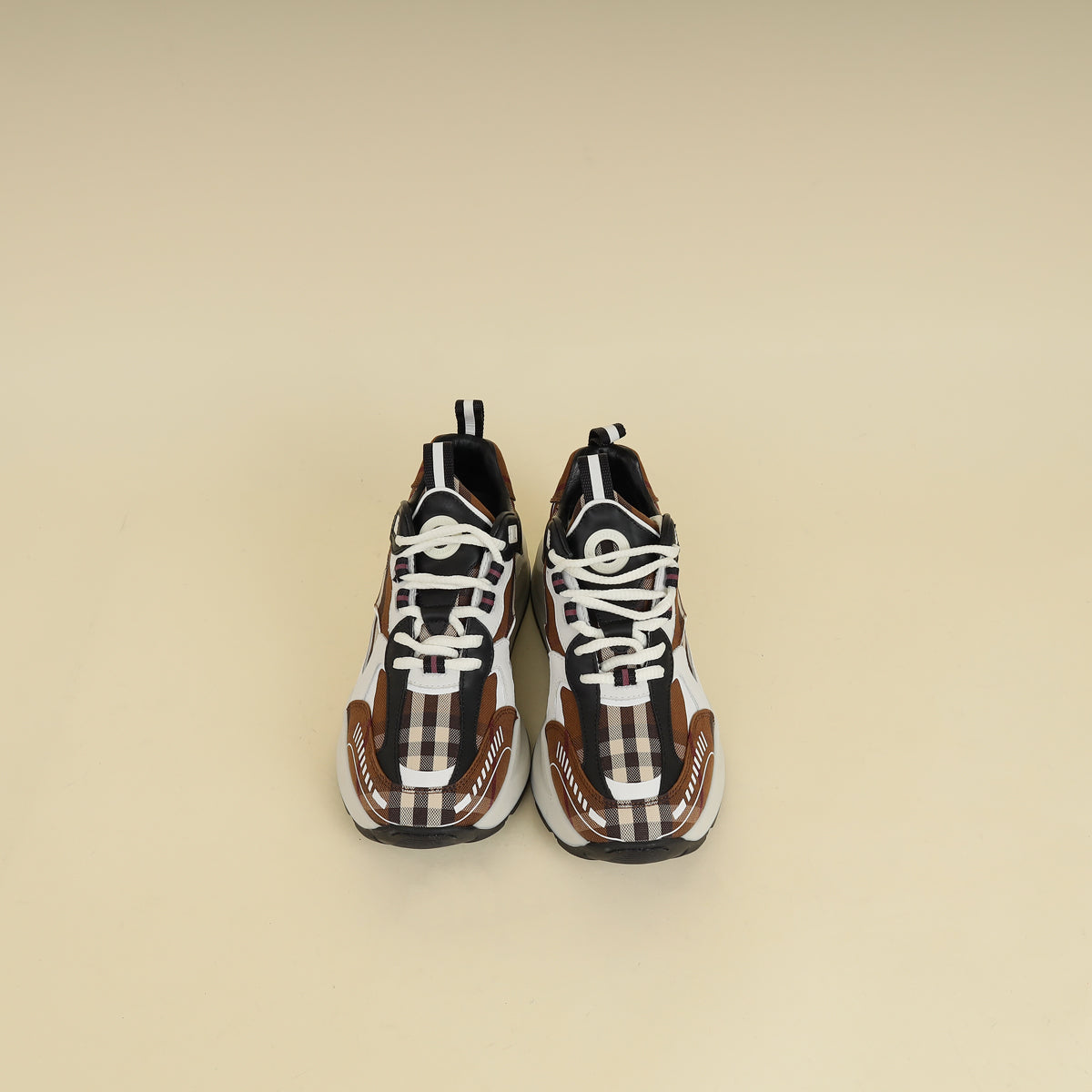 Burberry Dark Brich Brown Vintage Check Sean Sneakers 37