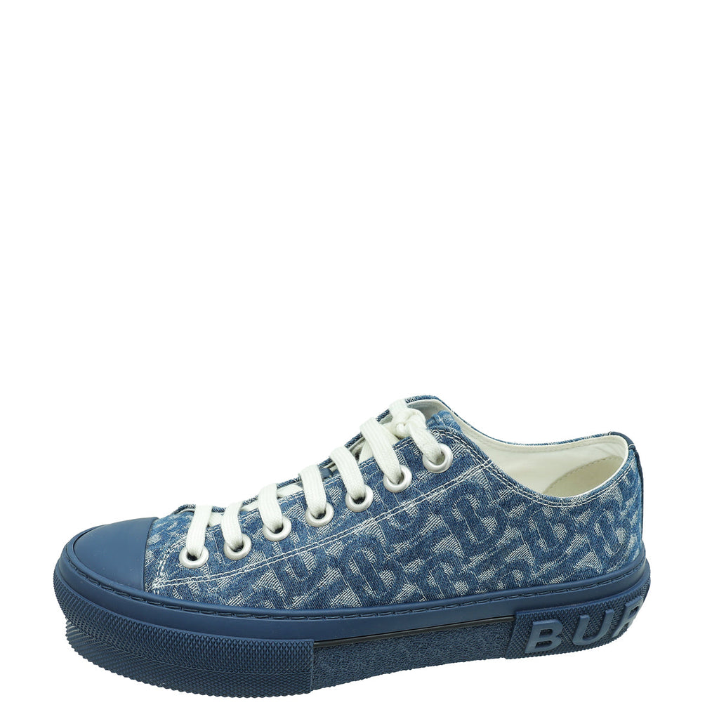 Burberry Blue Denim TB Monogram Jack Sneakers 38