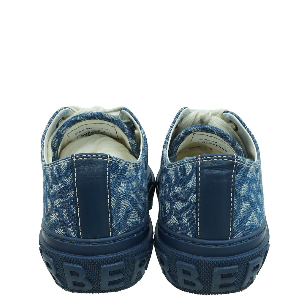 Burberry Blue Denim TB Monogram Jack Sneakers 38