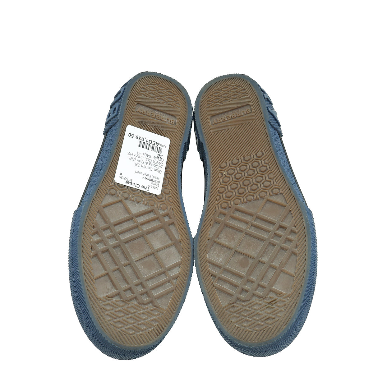 Burberry Blue Denim TB Monogram Jack Sneakers 38