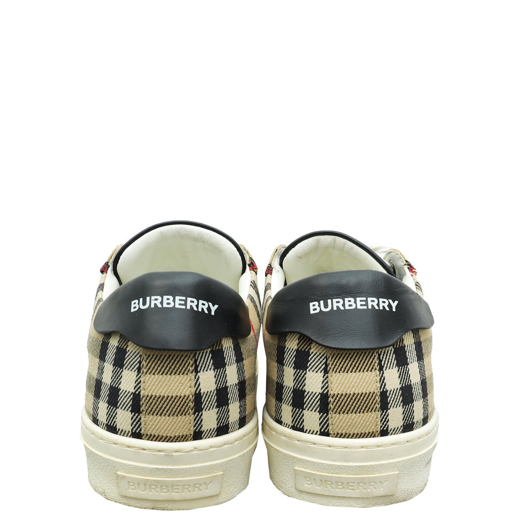 Burberry Beige Archive Rangleton Check Low Top Sneaker 43