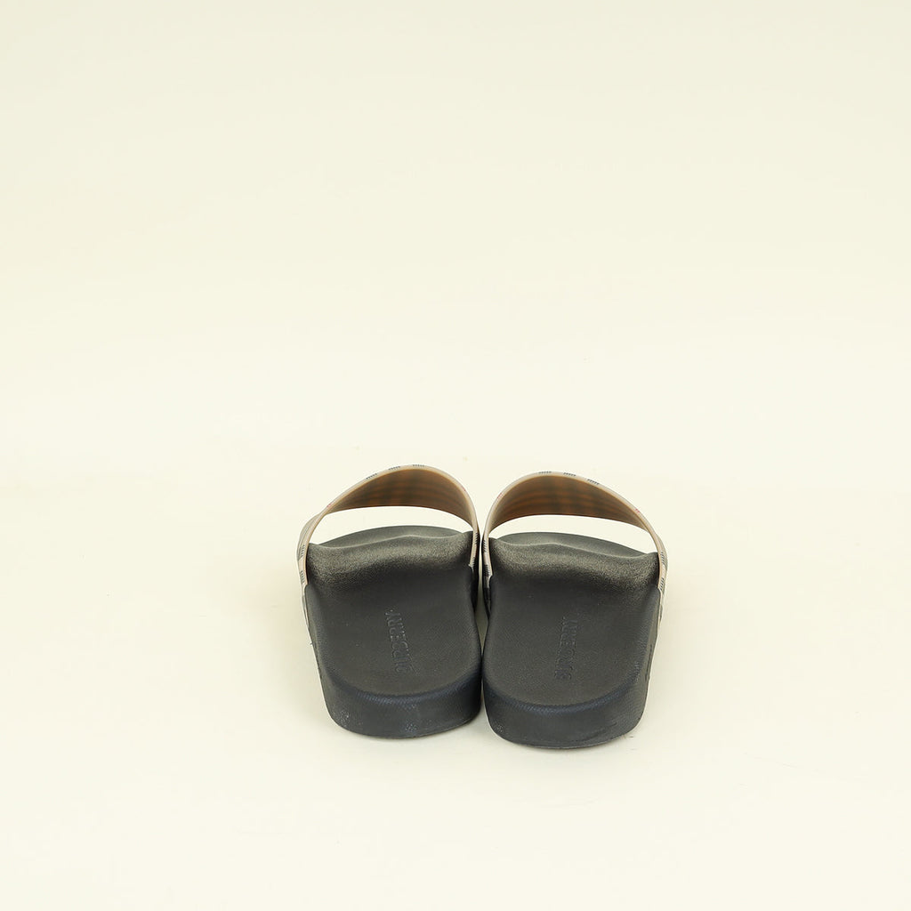 Burberry Archive Beige Vintage Check Furley Slides 44