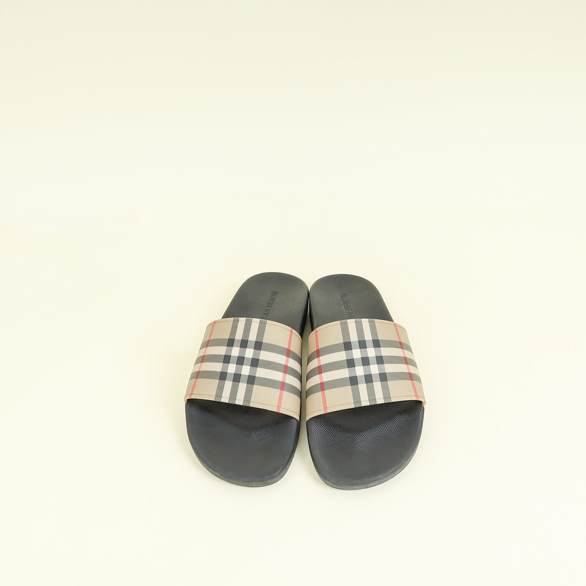 Burberry Archive Beige Vintage Check Furley Slides 44