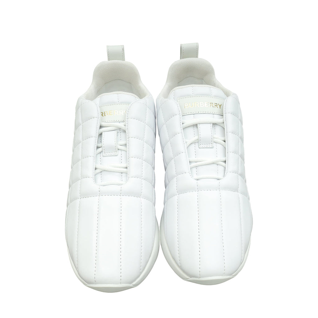 Burberry White Axburton Low-top Quilted Sneakers 37.5