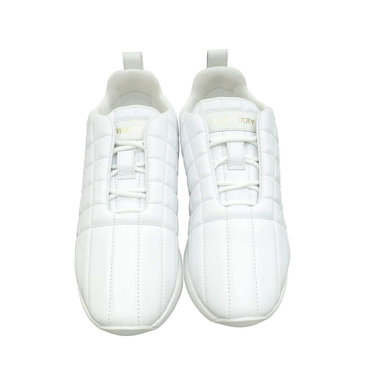 Burberry White Axburton Low-top Quilted Sneakers 37.5