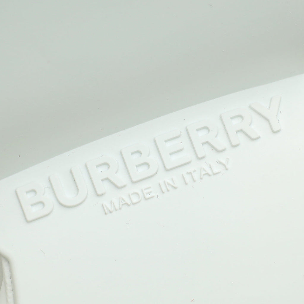 Burberry White Axburton Low-top Quilted Sneakers 37.5