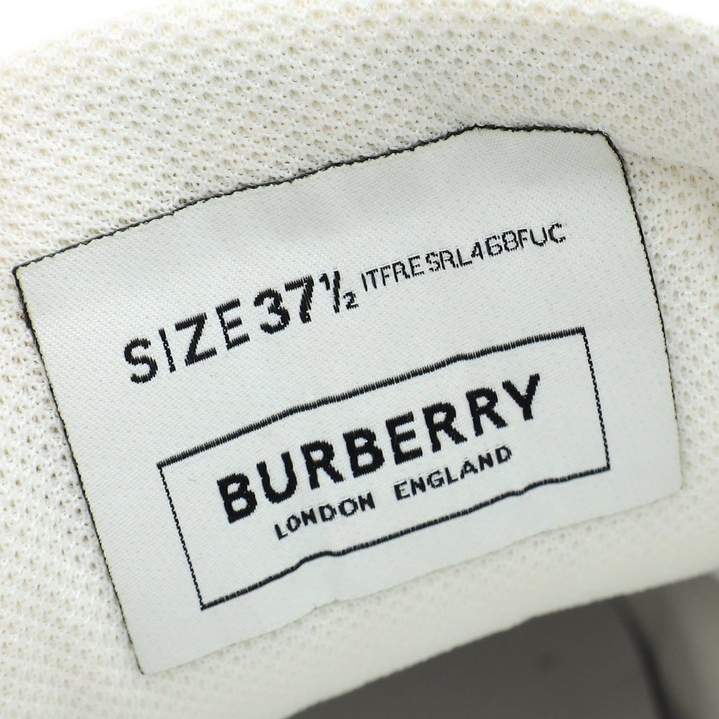 Burberry White Axburton Low-top Quilted Sneakers 37.5