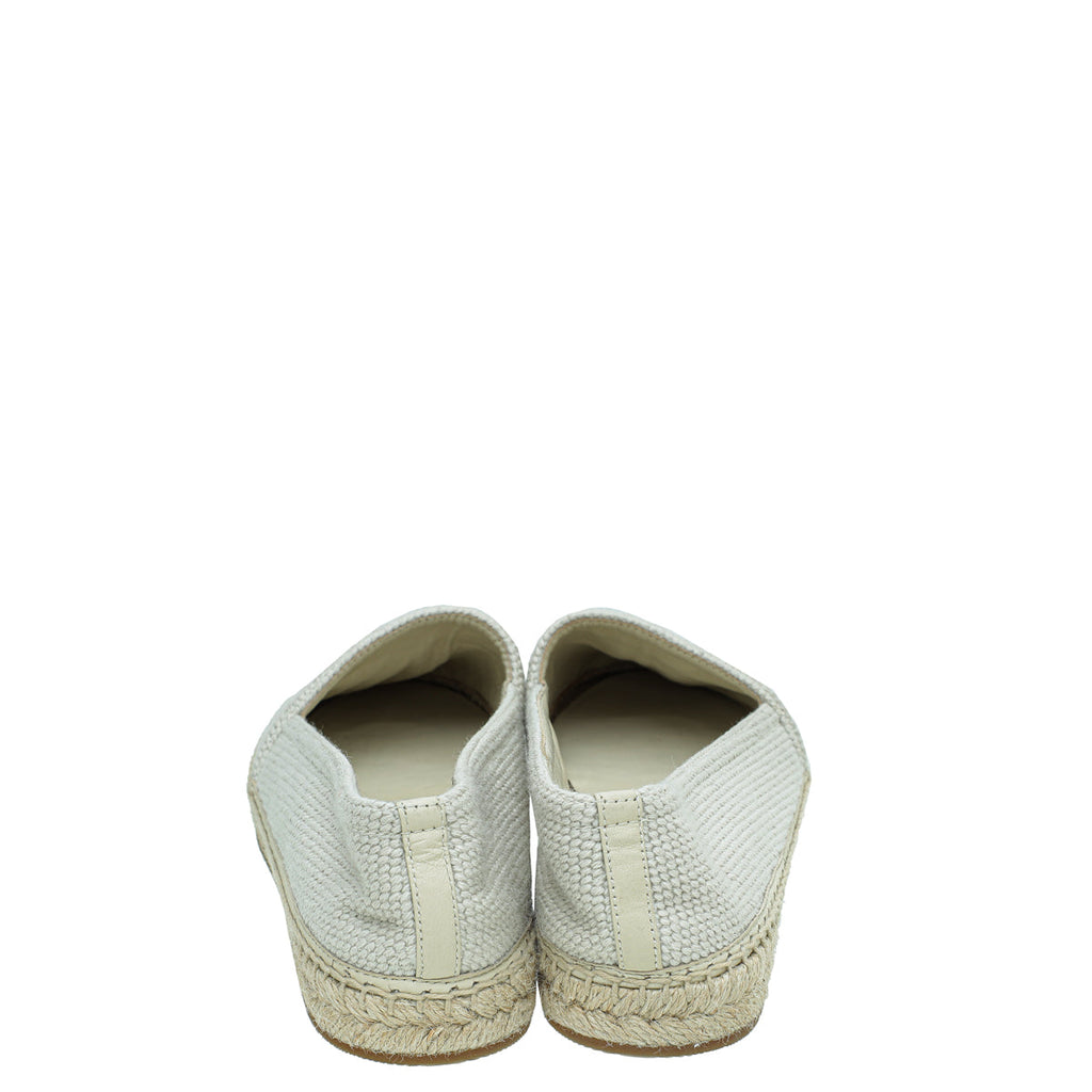 Burberry Off White TB Tabitha Canvas Espadrille 38