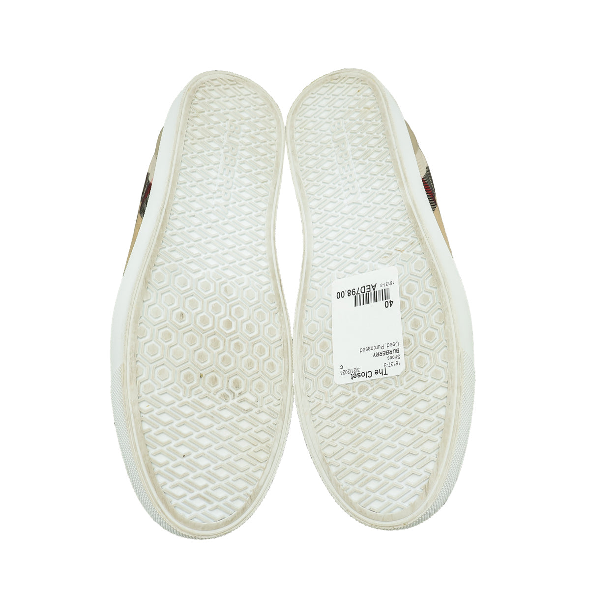 Burberry Beige House Check Hartfield Sneaker 40