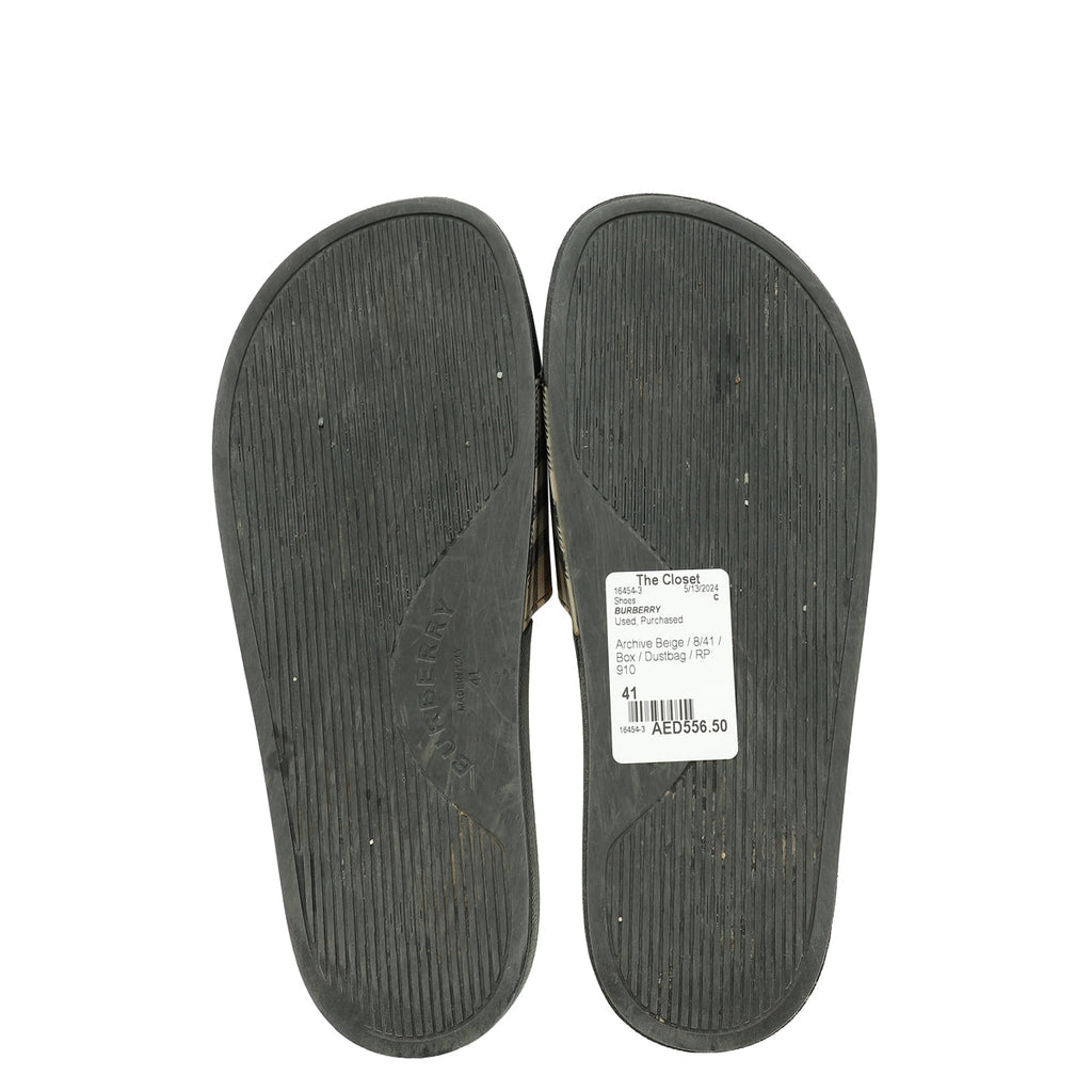 Burberry Archive Beige Vintage Check Slides 41
