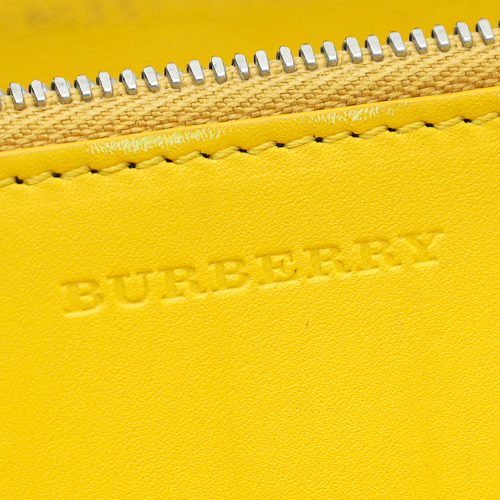 Burberry Yellow Zip Around Organizer Wallet