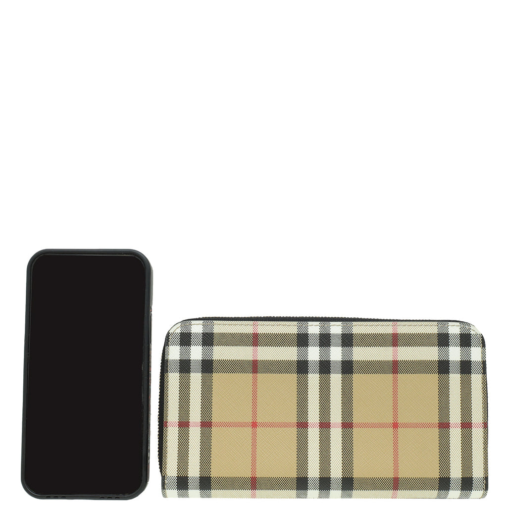 Burberry Multicolor Vintage Check Long Zippy Wallet