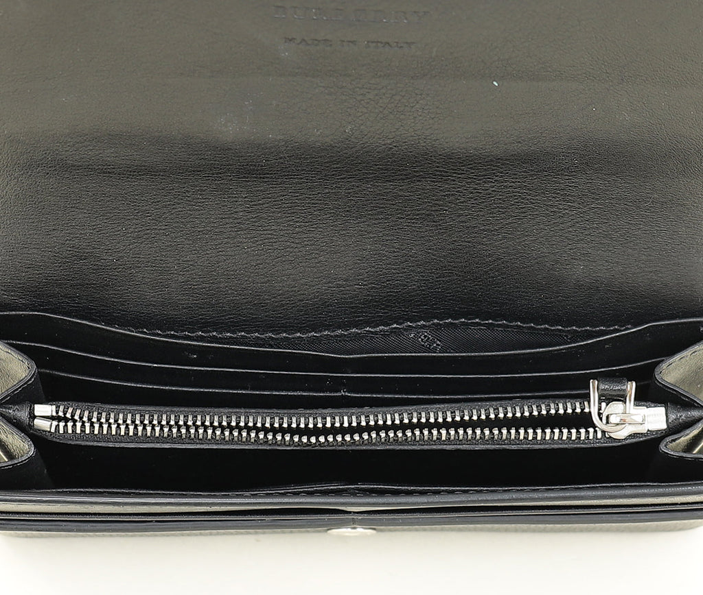 Burberry Bicolor Nova Check Buckle Sequins Continental Wallet