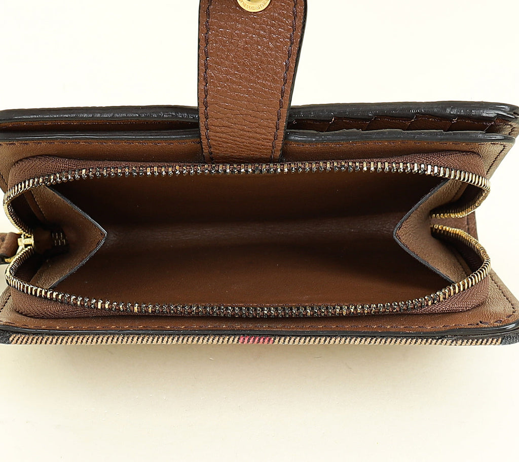 Burberry Bicolor House Check Hampstead French Wallet
