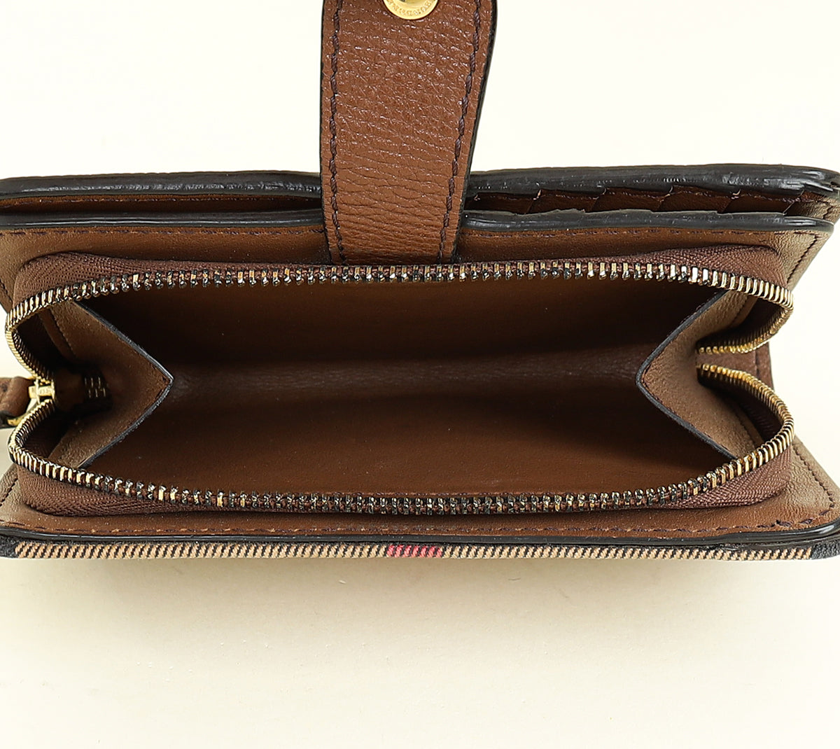 Burberry Bicolor House Check Hampstead French Wallet