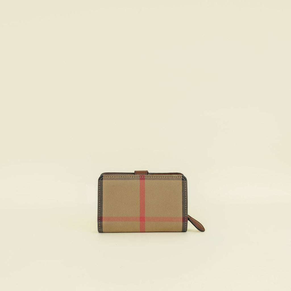 Burberry Bicolor House Check Hampstead French Wallet
