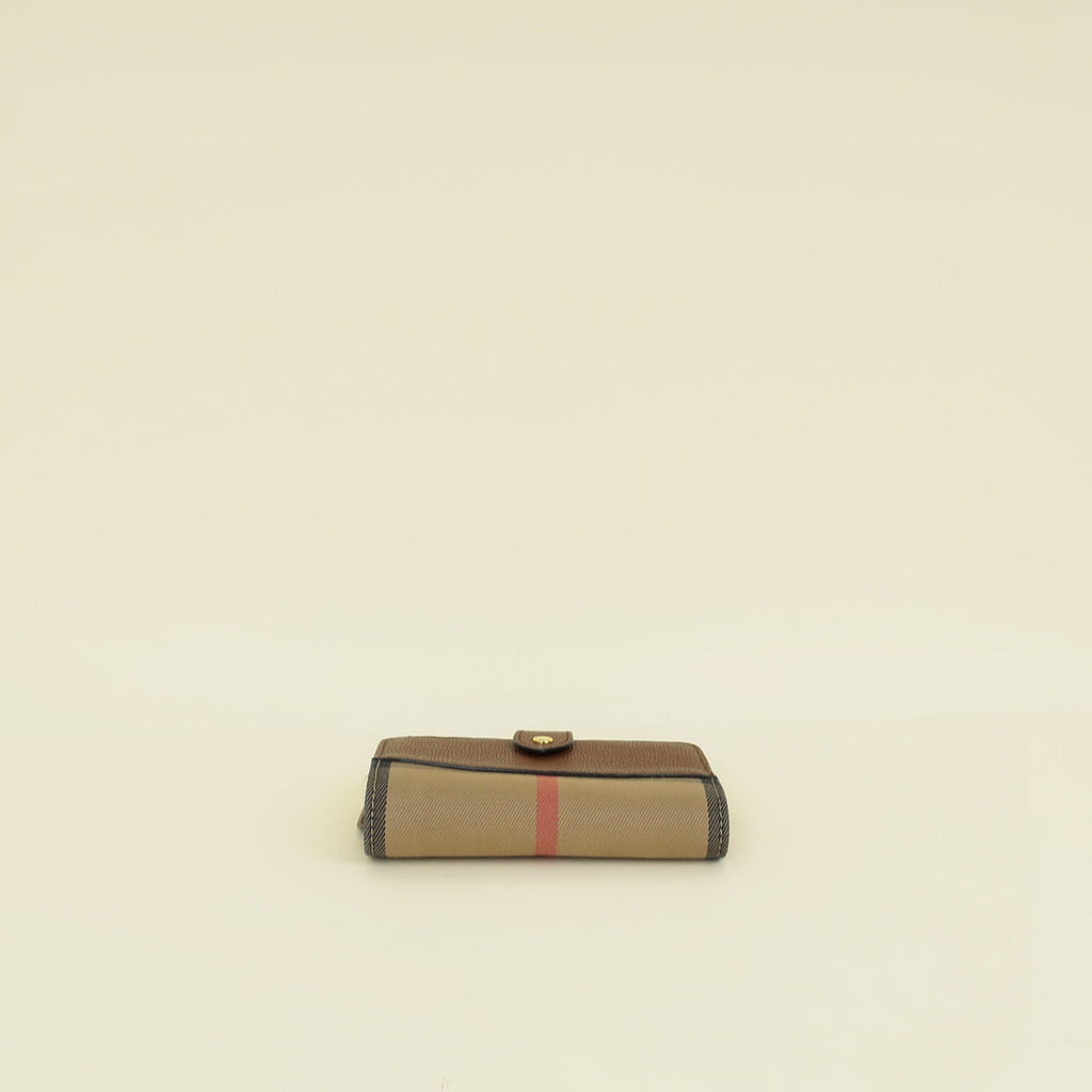 Burberry Bicolor House Check Hampstead French Wallet