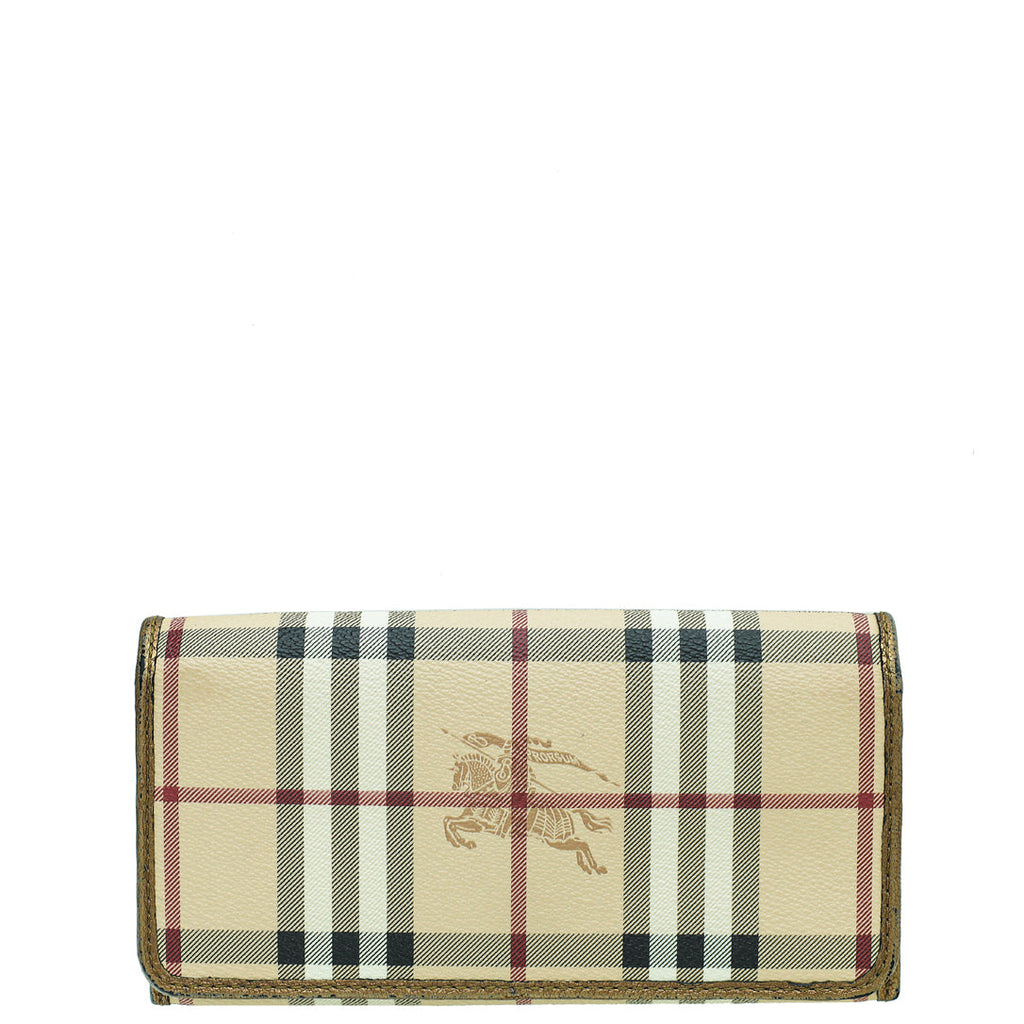 Burberry Bicolor Haymarket Flap Wallet